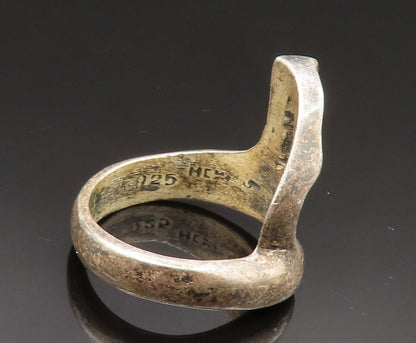 MEXICO 925 Silver  Vintage Open Modernist Pointed Abstract Ring Sz 6  RG24745