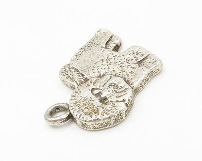 925 Sterling Silver  Vintage Petite Fluffy Dog Etched Detail Pendant  PT10727