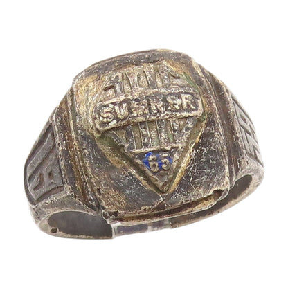 925 Sterling Silver Vintage Ring Antique Summer Shield Band  Sz 11  RG34707