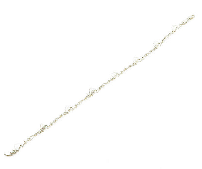 925 Sterling Silver  Vintage Shiny Petite Dolphin Motif Chain Bracelet  BT6359