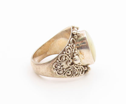 925 Sterling Silver Vintage Ring SUARTI BALI Mother Of Pearl Band  Sz 8  RG35569