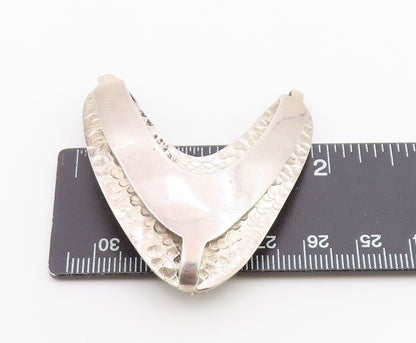 MEXICO 925 Sterling Silver  Vintage Shiny Hammered Arrow Brooch Pin  BP6898