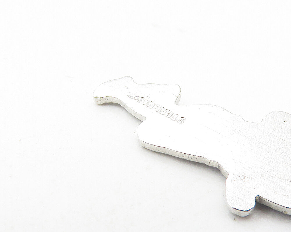 925 Sterling Silver  Vintage Petite Enamel Coated Running Man Pendant  PT9325