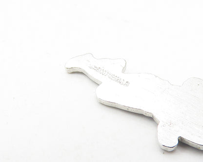 925 Sterling Silver  Vintage Petite Enamel Coated Running Man Pendant  PT9325