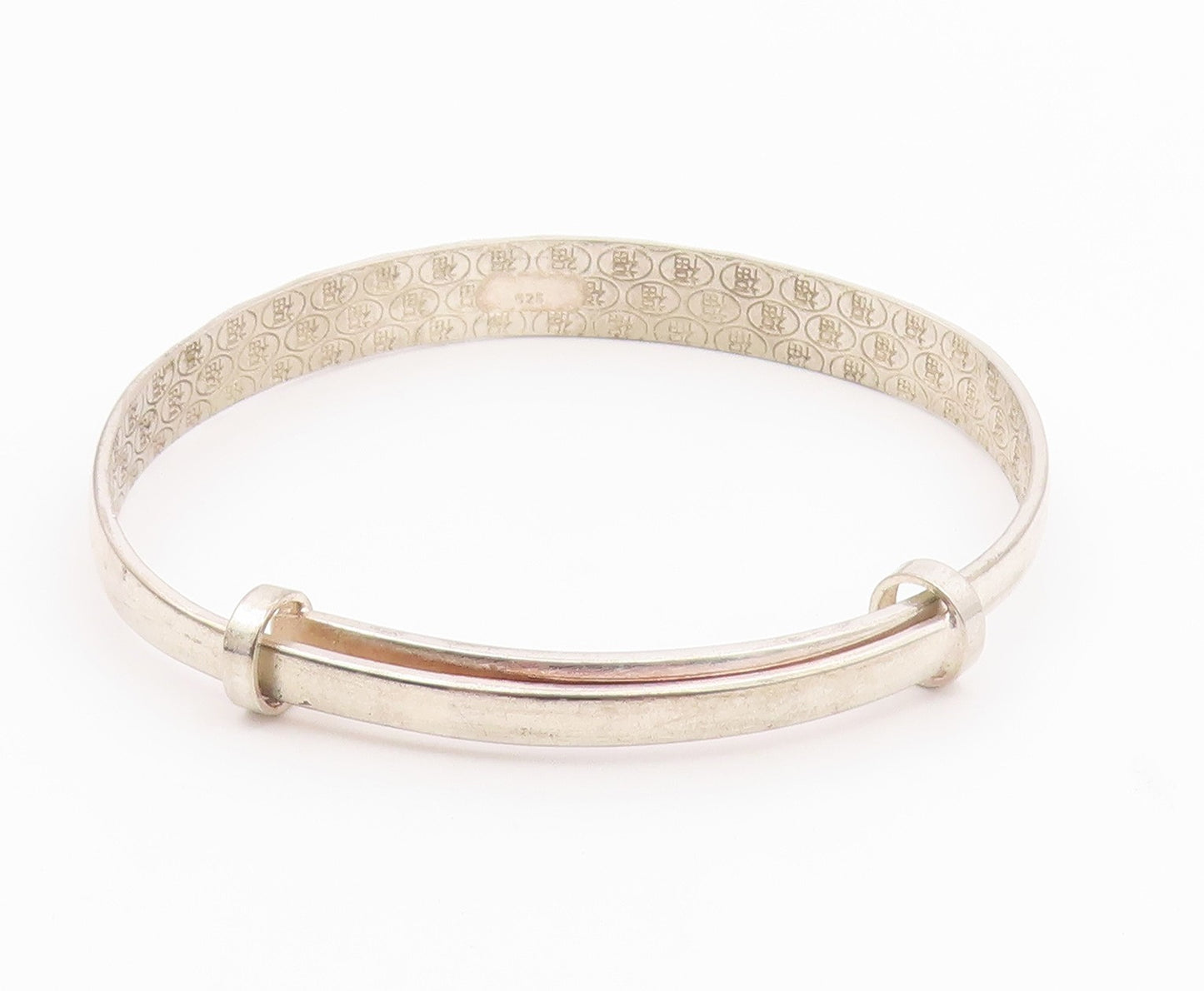 CHINESE 925 Silver  Vintage Diamond Pattern Hidden Message Bracelet  BT9363