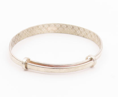 CHINESE 925 Silver  Vintage Diamond Pattern Hidden Message Bracelet  BT9363