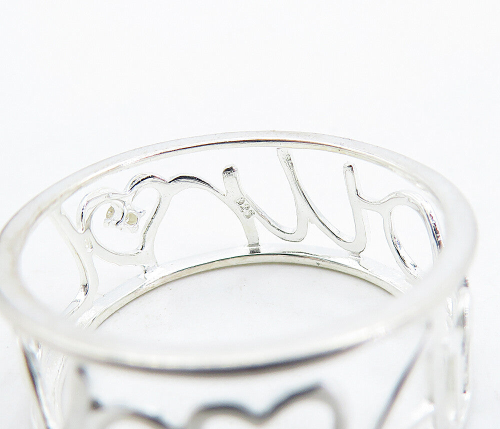 925 Sterling Silver  Topaz Accented Love Amour Open Band Ring Sz 9  RG4985