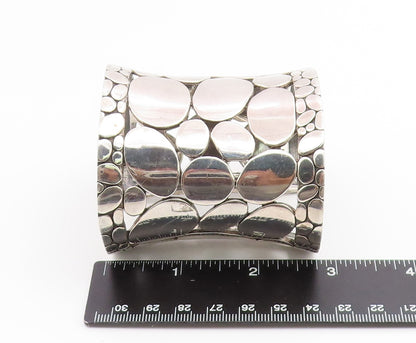 925 Sterling Silver Vintage Bracelet JOHN HARDY Pebble Rare Heavy Cuff  BT11904