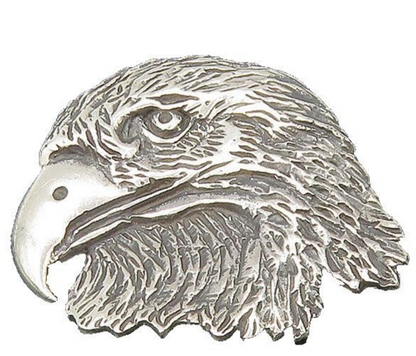 925 Sterling Silver  Vintage Shiny Eagle Head Pendant  PT18156