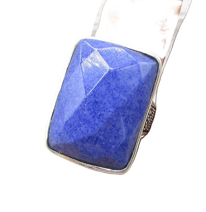 925 Sterling Silver  Lapis Lazuli & Marcasite Cocktail Ring Sz 6.5  RG1540