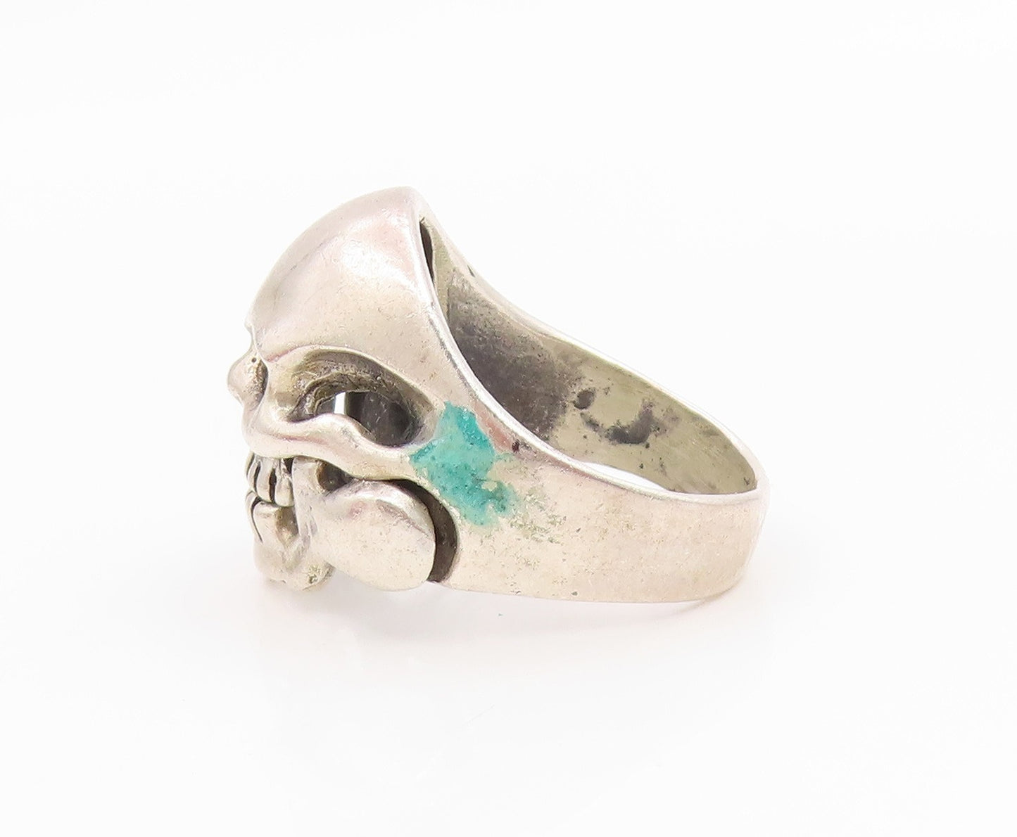 925 Sterling Silver Vintage Ring Carved Gothic Skill Band Moves  Sz 6  RG35603