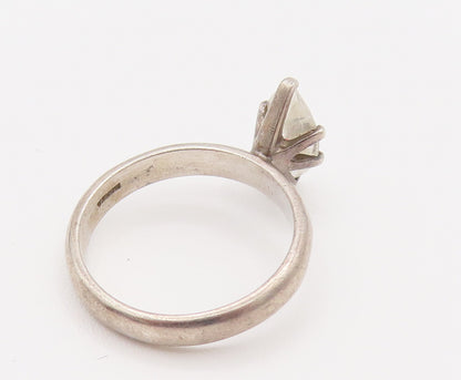 925 Silver  Vintage Minimalist Marquise Cubic Zirconia Ring Sz 8  RG26206