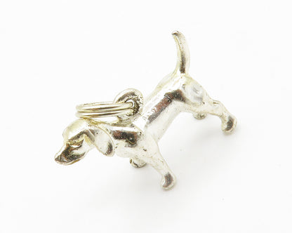 925 Sterling Silver  Vintage Shiny Petite Standing Dog Motif Pendant  PT11029