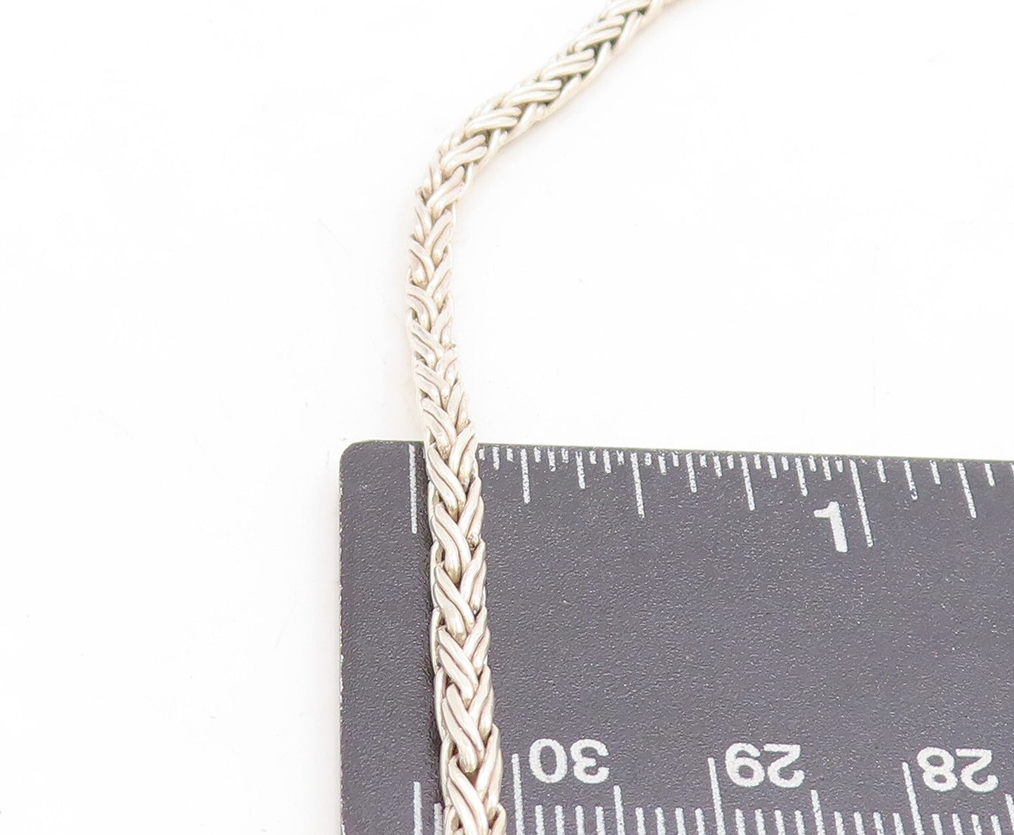 925 Sterling Silver  Vintage Cabochon Black Onyx Swirl Chain Necklace  NE1792