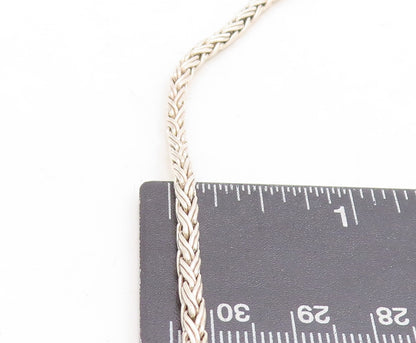 925 Sterling Silver  Vintage Cabochon Black Onyx Swirl Chain Necklace  NE1792