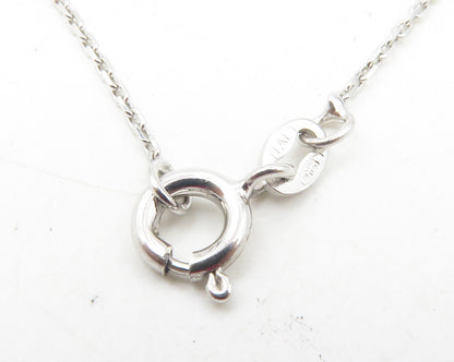925 Sterling Silver  Shiny Topaz Open Double Love Heart Chain Necklace  NE2041