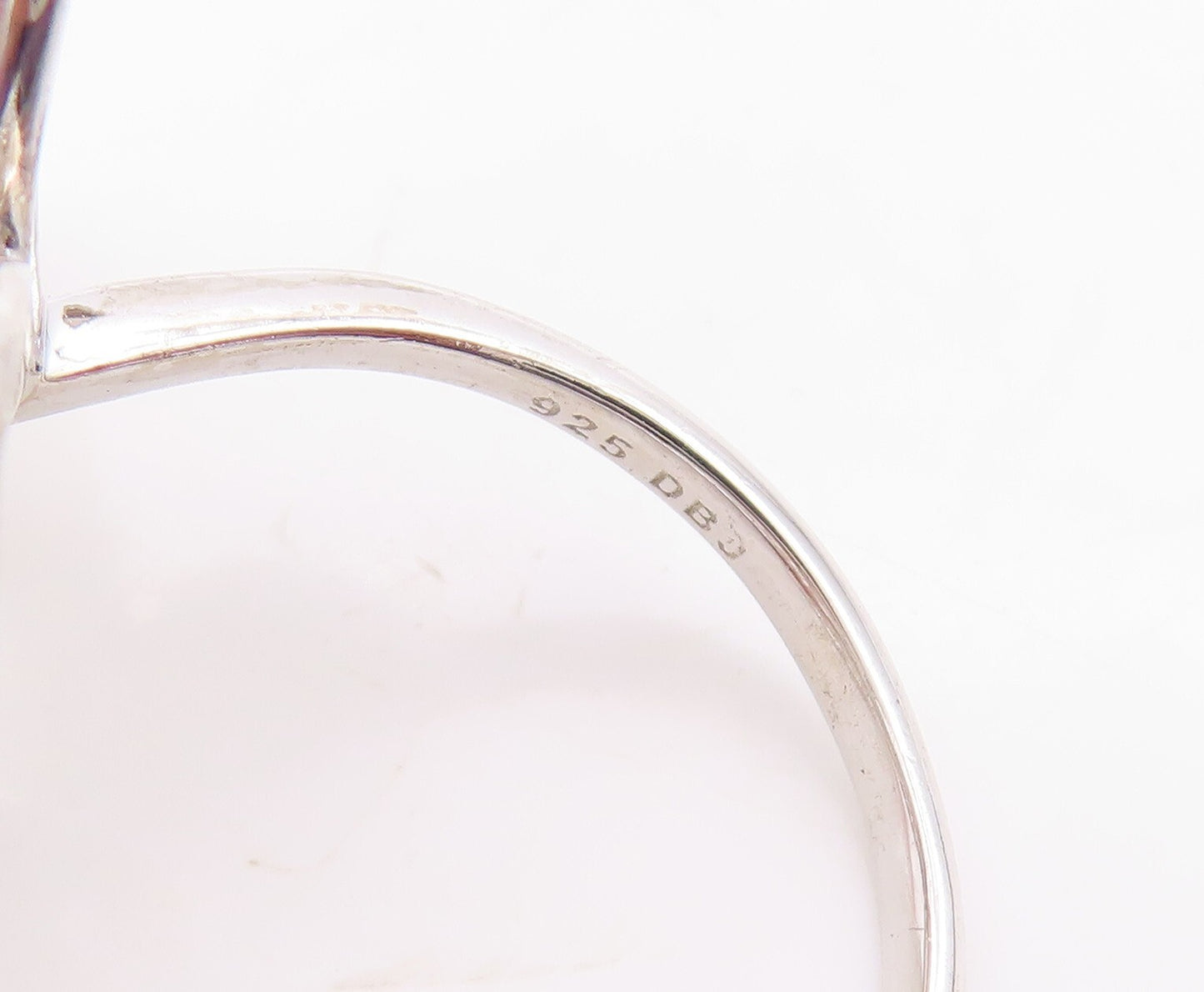 925 Sterling Silver Vintage Ring Modernist CZ Inlay Flower Cutout Sz 10  RG31439