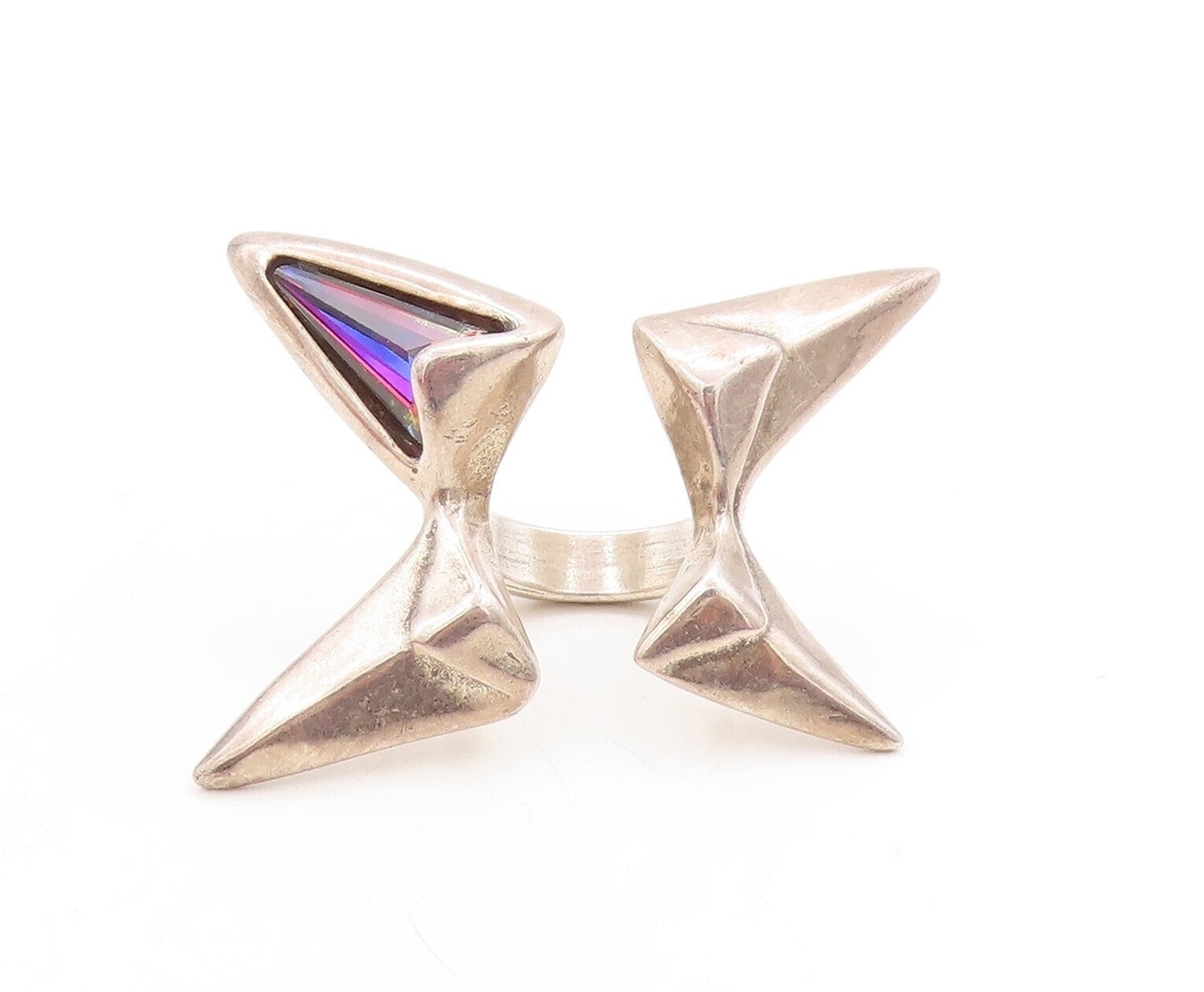 925 Sterling Silver Vintage Ring UNO DE 50 Designer Mystic Topaz  Sz 8  RG31314