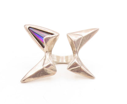 925 Sterling Silver Vintage Ring UNO DE 50 Designer Mystic Topaz  Sz 8  RG31314