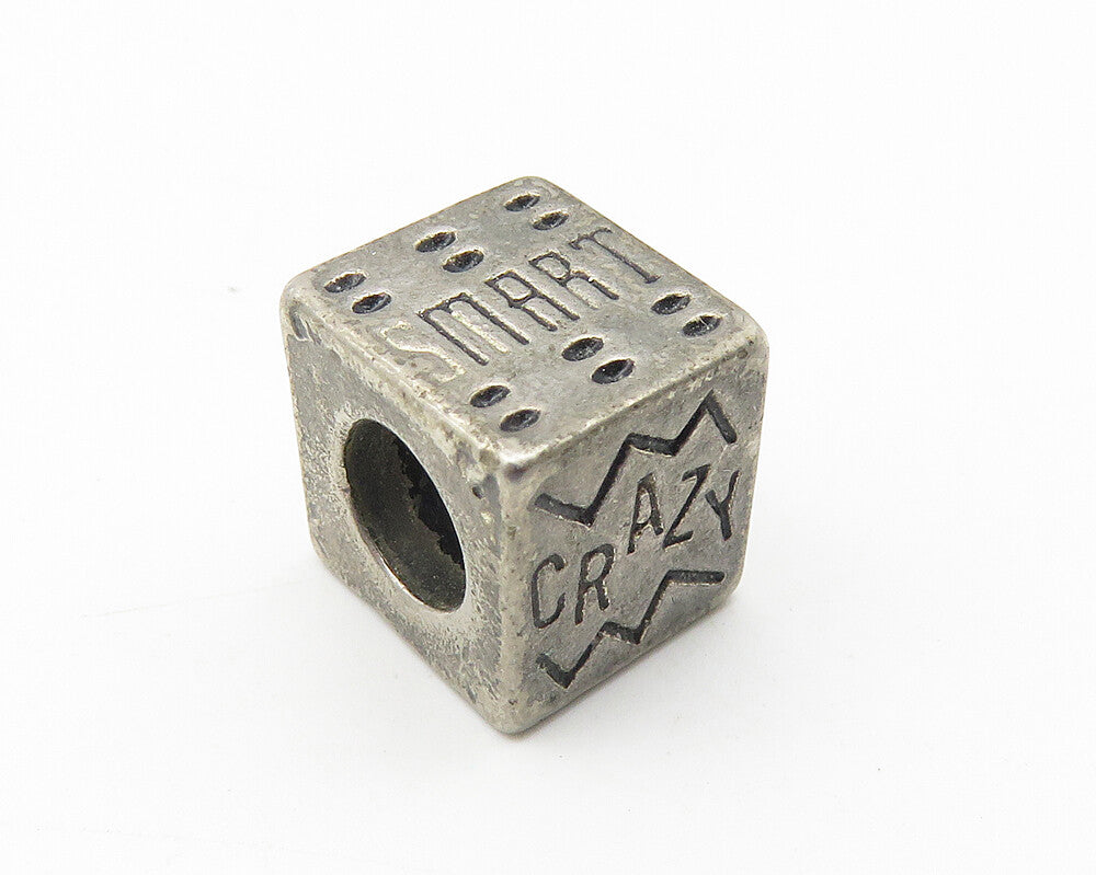 925 Sterling Silver  Vintage Smart Crazy Cute Sexy Square Bead Pendant  PT8200