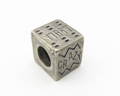 925 Sterling Silver  Vintage Smart Crazy Cute Sexy Square Bead Pendant  PT8200