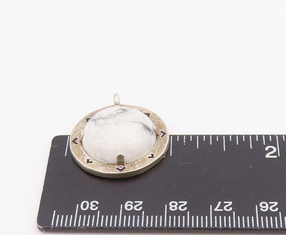 925 Sterling Silver Vintage Pendant ALEX & ANI Cabochon Howlite Charm  PT25850
