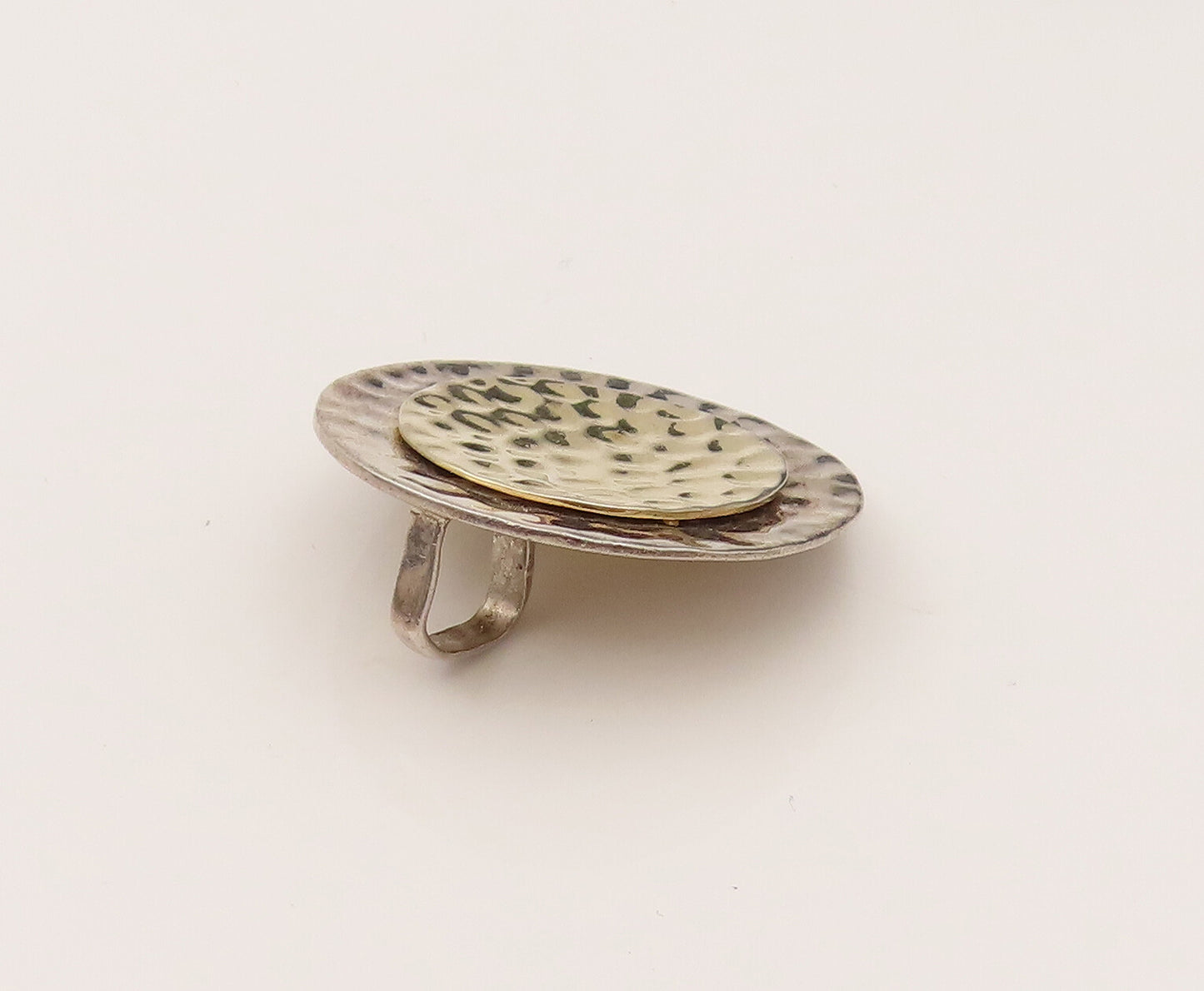 SILPADA 925 Sterling Silver Vintage Two Tone round Hammered Pendant PT21992