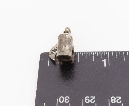 925 Sterling Silver Vintage Pendant Engraved Medora ND Carriage Wheels  PT25227