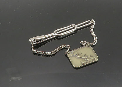 925 Sterling Silver  Vintage Camera Equipment Chained Tie Clip  TR2759
