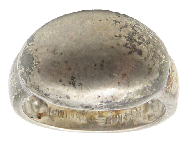 MWS 925 Sterling Silver  Vintage Dark Tone Smooth Dome Band Ring Sz 6  RG11380