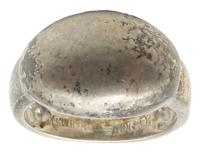 MWS 925 Sterling Silver  Vintage Dark Tone Smooth Dome Band Ring Sz 6  RG11380