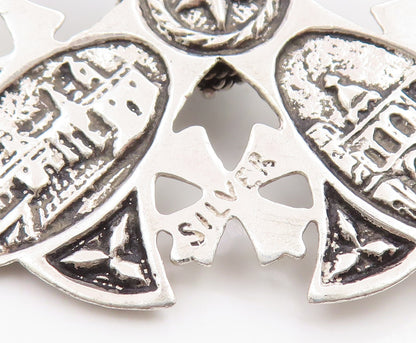 925 Sterling Silver Vintage Pendant JERUSALEM Classic Crusader Cross  PT26299