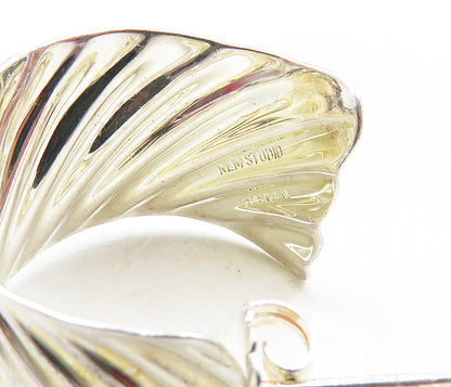 RLM STUDIO 925 Sterling Silver  Vintage Shiny Fluted JHoop Earrings  EG4803