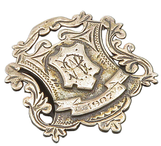 HP ENGLAND 925 Silver  Vintage Antique Handicap Award 1907 Brooch Pin  BP7449