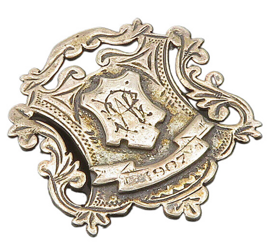 HP ENGLAND 925 Silver  Vintage Antique Handicap Award 1907 Brooch Pin  BP7449