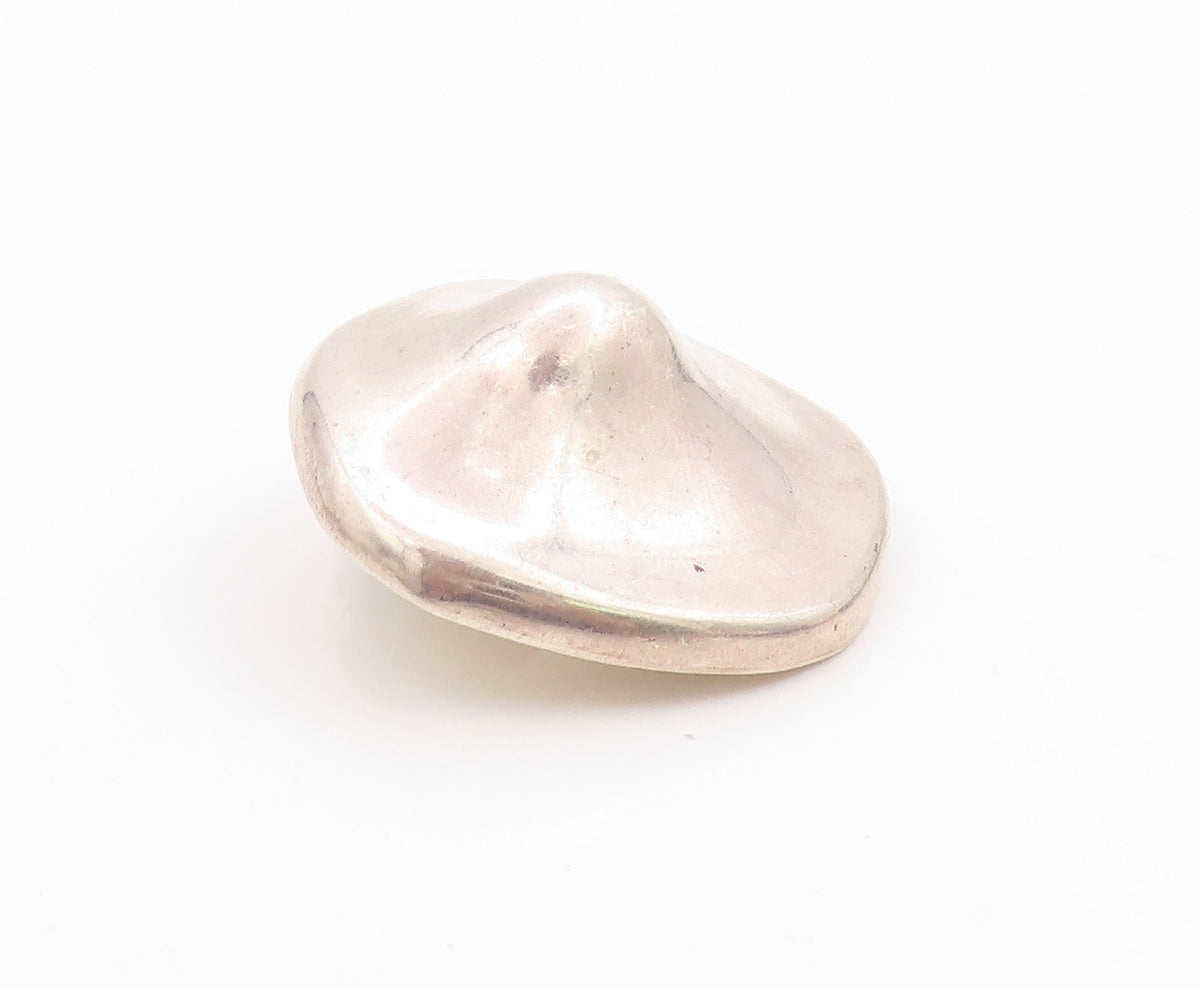925 Sterling Silver Vintage Earrings MEXICO Solid Modernist Dome Style  EG13674