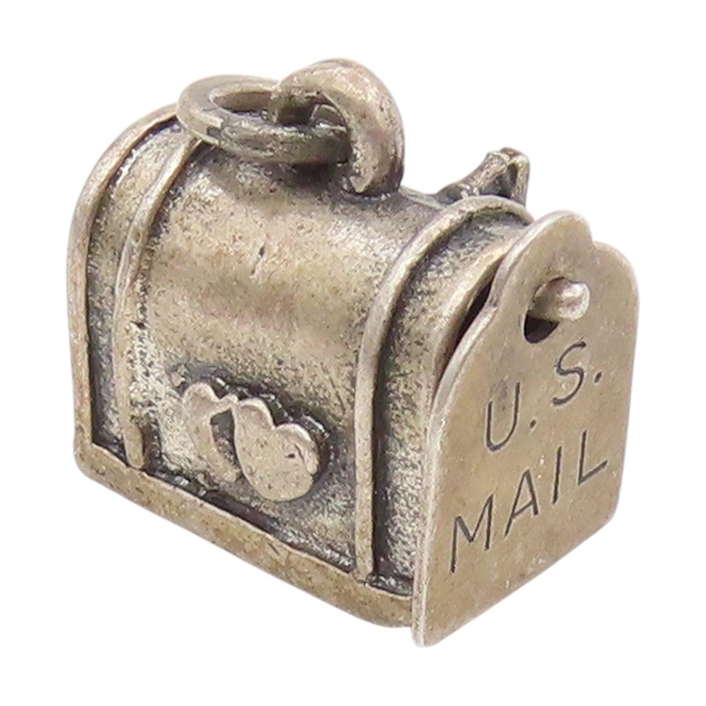925 Sterling Silver Vintage Pendant BEAU Miniature US Mail Box Charm  PT25778