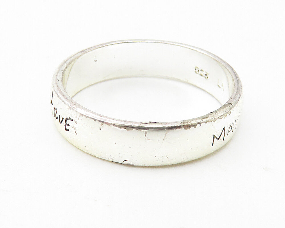 925 Sterling Silver  Shiny May Your Dreams Come True Band Ring Sz 8  RG10904
