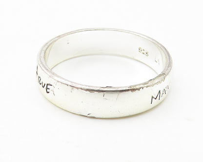 925 Sterling Silver  Shiny May Your Dreams Come True Band Ring Sz 8  RG10904