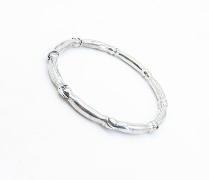 925 Sterling Silver  Vintage Shiny Bird Claw Pattern Bangle Bracelet  BT2074