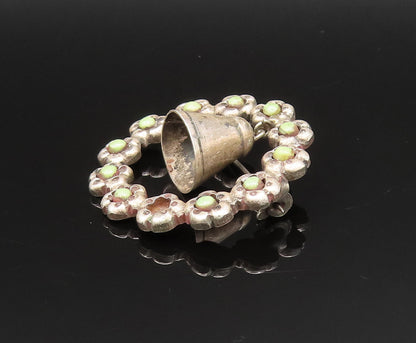 925 Silver  Vintage Antique Jingle Bell Serpentine Wreath Brooch Pin  BP9580