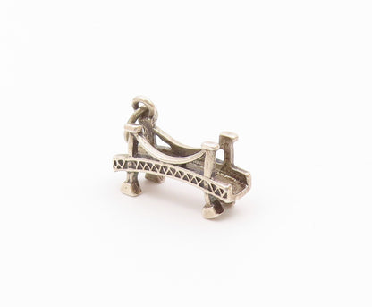 925 Sterling Silver  Vintage  Shiny Petite Bridge Motif Pendant  PT18876