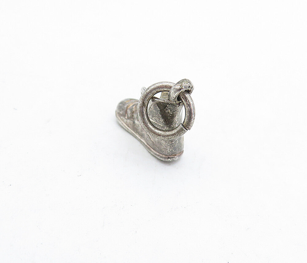 925 Sterling Silver  Vintage Petite Old Fashioned Boot Motif Pendant  PT3923