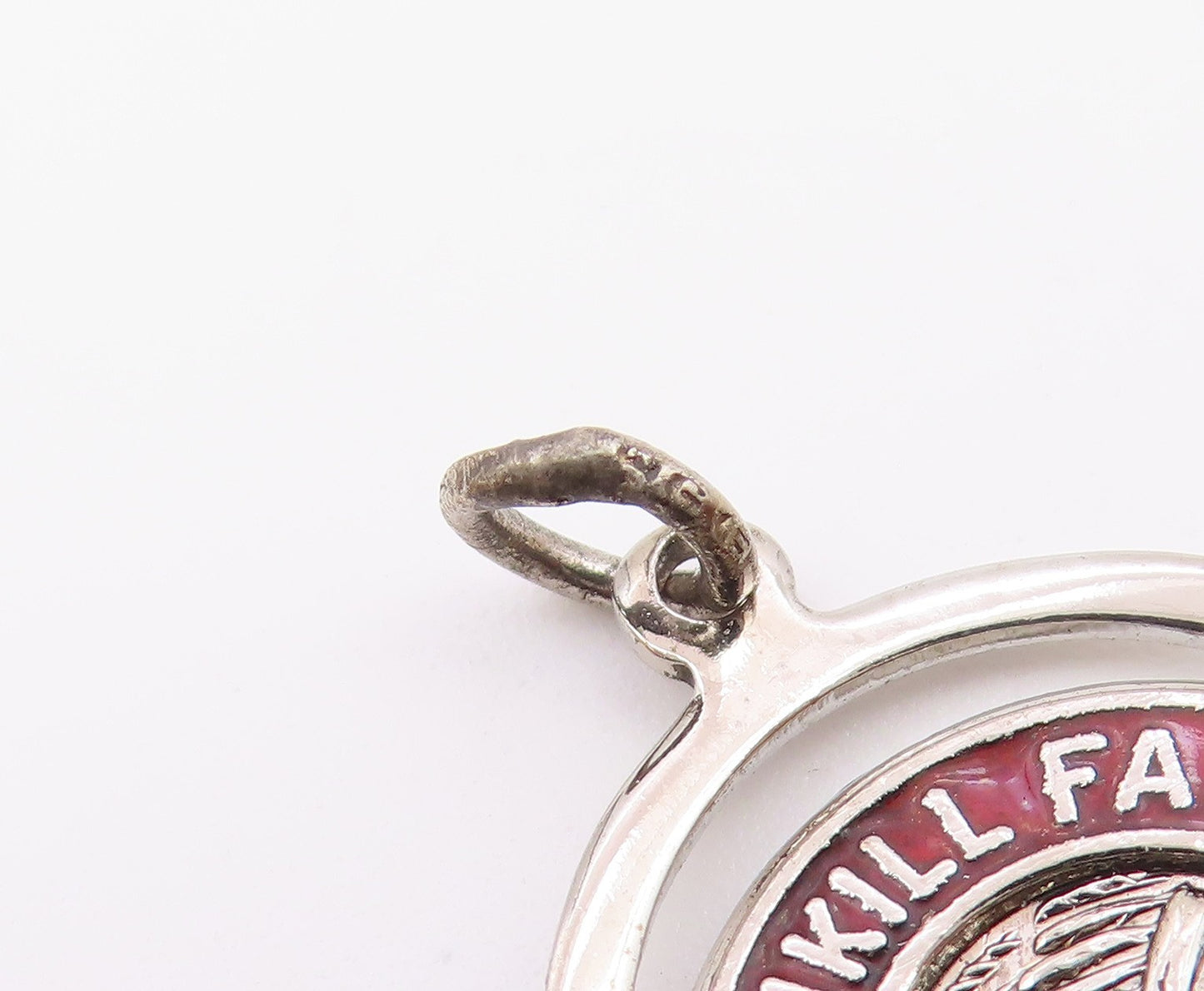 925 Silver Vintage Enamel Bushkill Falls Pennsylvania Pendant (SPINS) PT21337