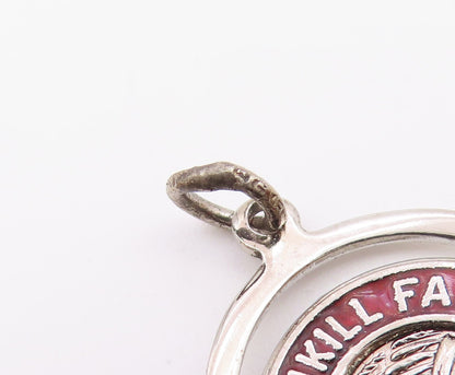 925 Silver Vintage Enamel Bushkill Falls Pennsylvania Pendant (SPINS) PT21337