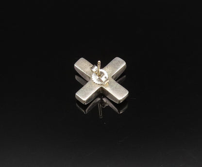14K GOLD & 925 Silver  Vintage Two Tone Topaz Singles Lot Earrings  EG12075