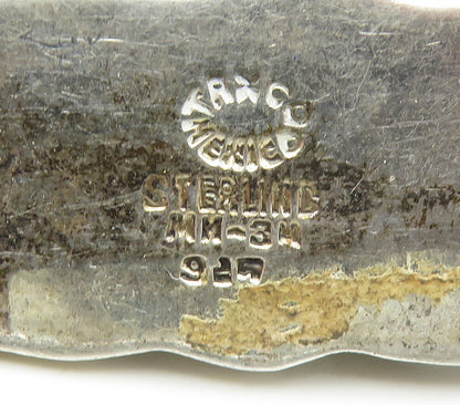 MEXICO 925 Sterling Silver  Vintage Hollow Twist Oblong Brooch Pin  BP6306