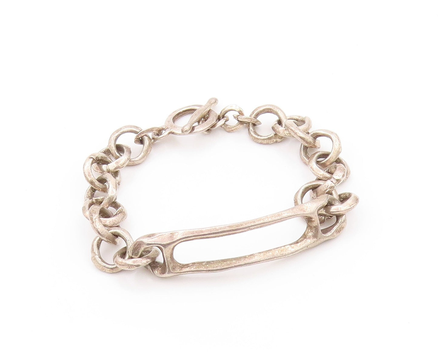 925 Sterling Silver Vintage Bracelet Antique Wire Work Linked  BT11280