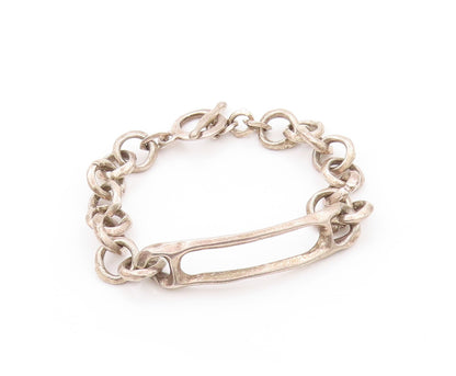 925 Sterling Silver Vintage Bracelet Antique Wire Work Linked  BT11280