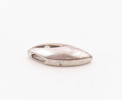 925 Sterling Silver  Vintage Genuine Diamond Pointed Oval Pendant  PT11943